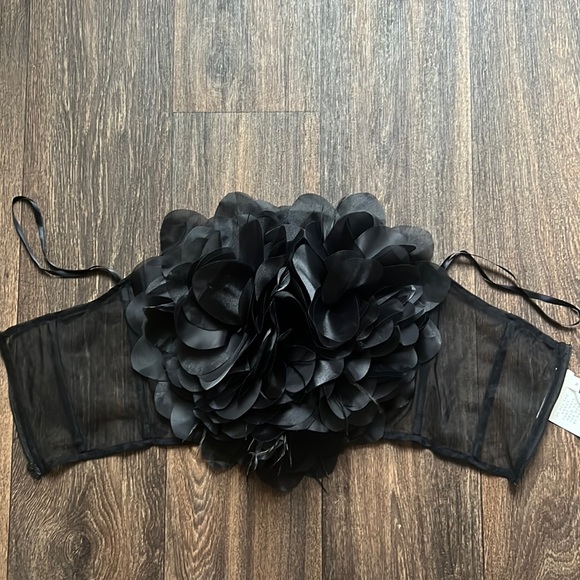Par Violet FLORAL TRIBUTE BUSTIER BLACK - Picture 2 of 6
